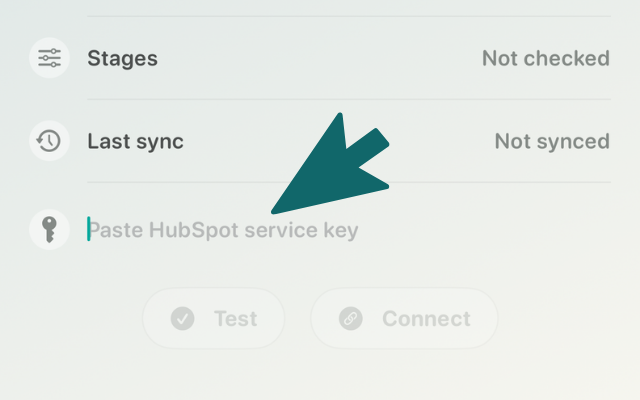 Funnel-up API key input field