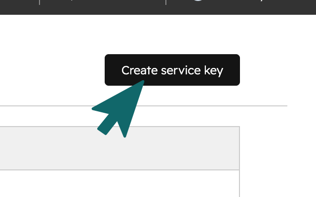 HubSpot Service Keys page with Create service key button